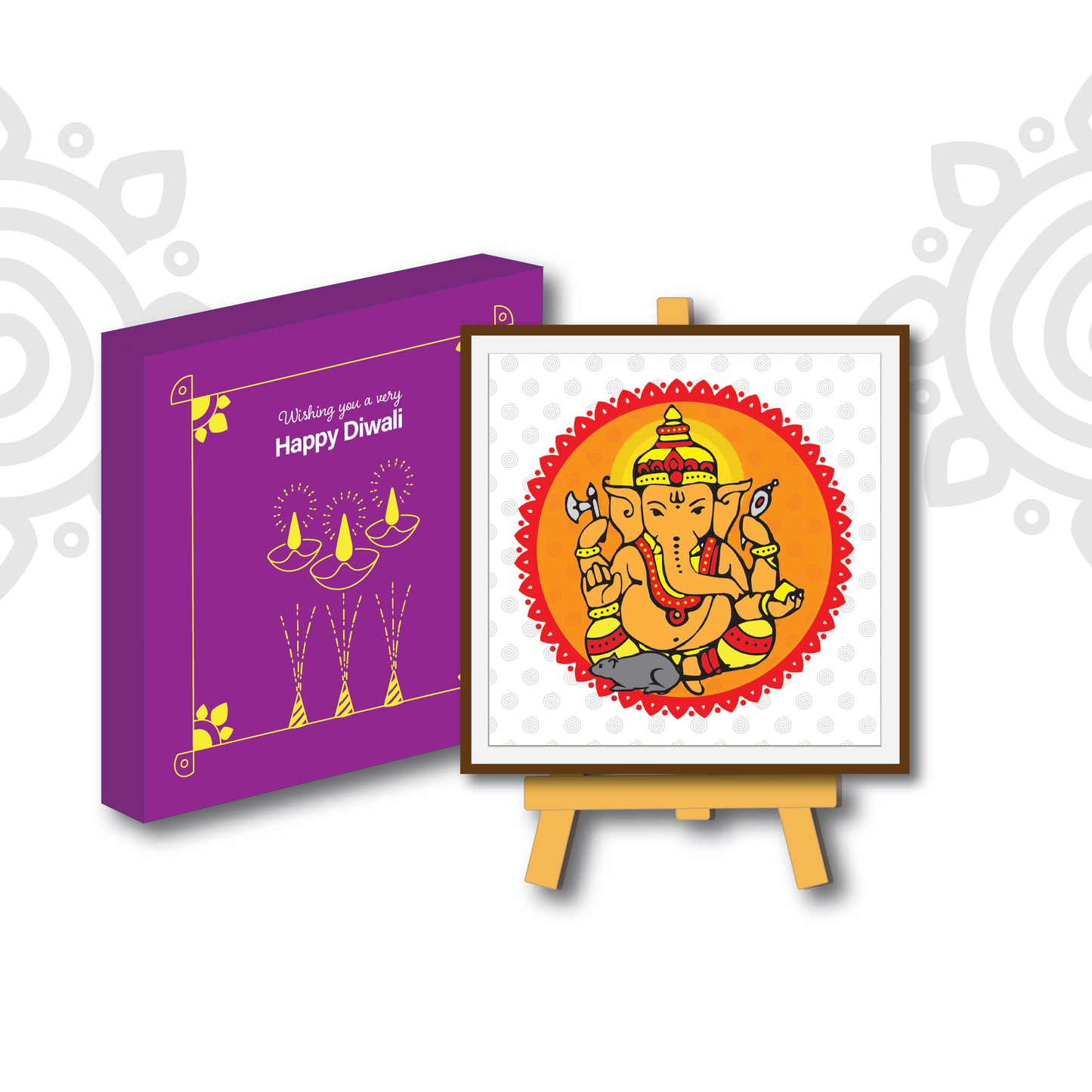 Birthday Gift | Style #3 | Boxed set of Lord Ganesha photo frame + Wooden Stand