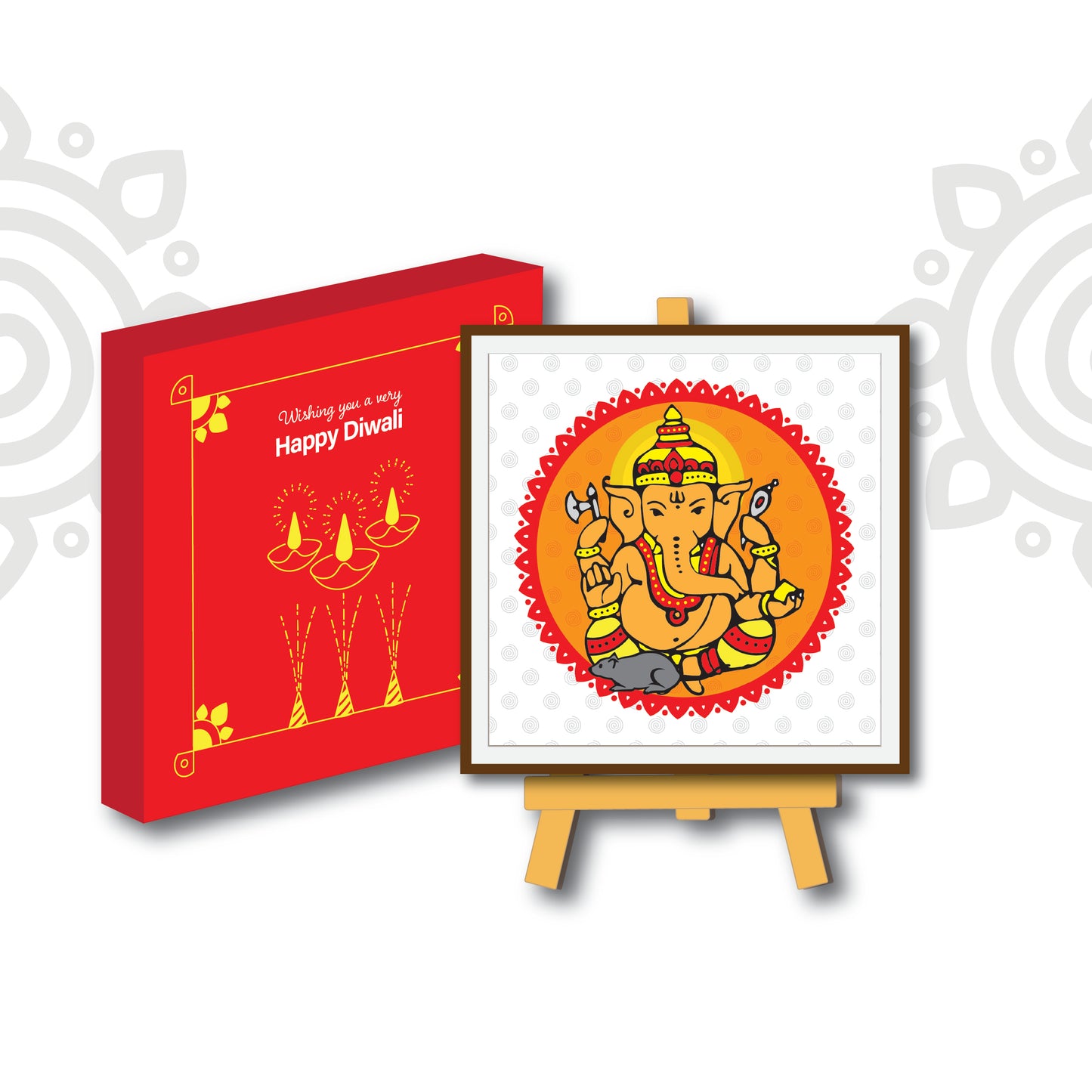 Birthday Gift | Style #3 | Boxed set of Lord Ganesha photo frame + Wooden Stand