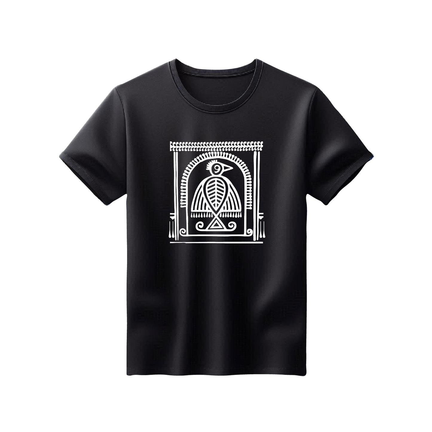 Shantiniketan - Style #4 - Printed 100% Cotton T-Shirt (Black)