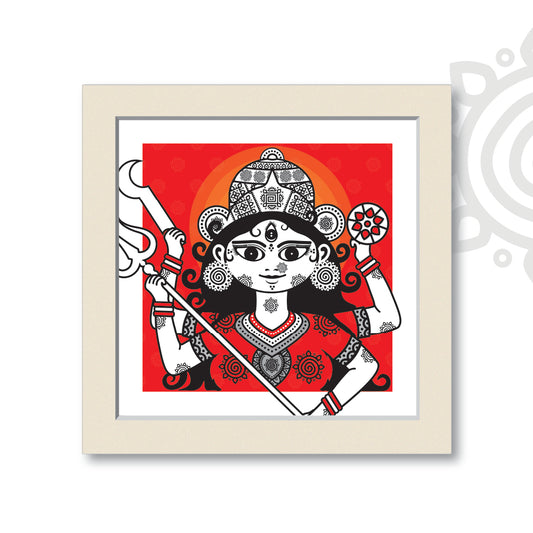 Essence of Bengal | Durga | Style #6 | Colorful Wall Art for Home and Office Decoration | 12 Inch X 12 Inch