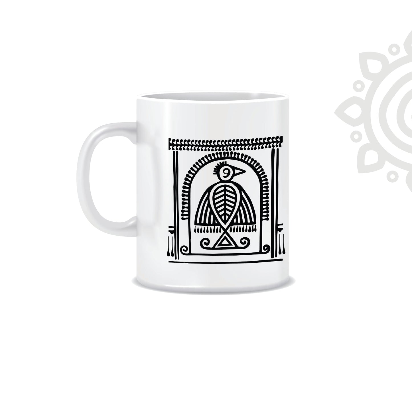 Shantiniketan | White Ceramic Coffee Mug | Style #1