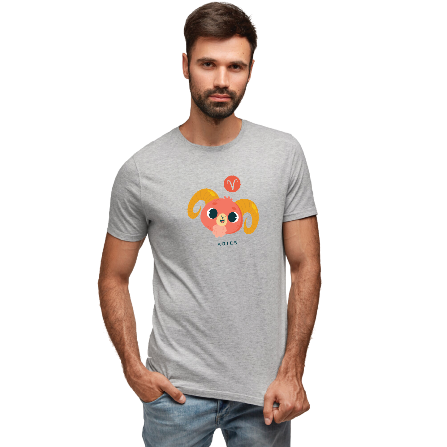 Zodiac Sign - Aries - Printed 100% Cotton T-Shirt - Unisex