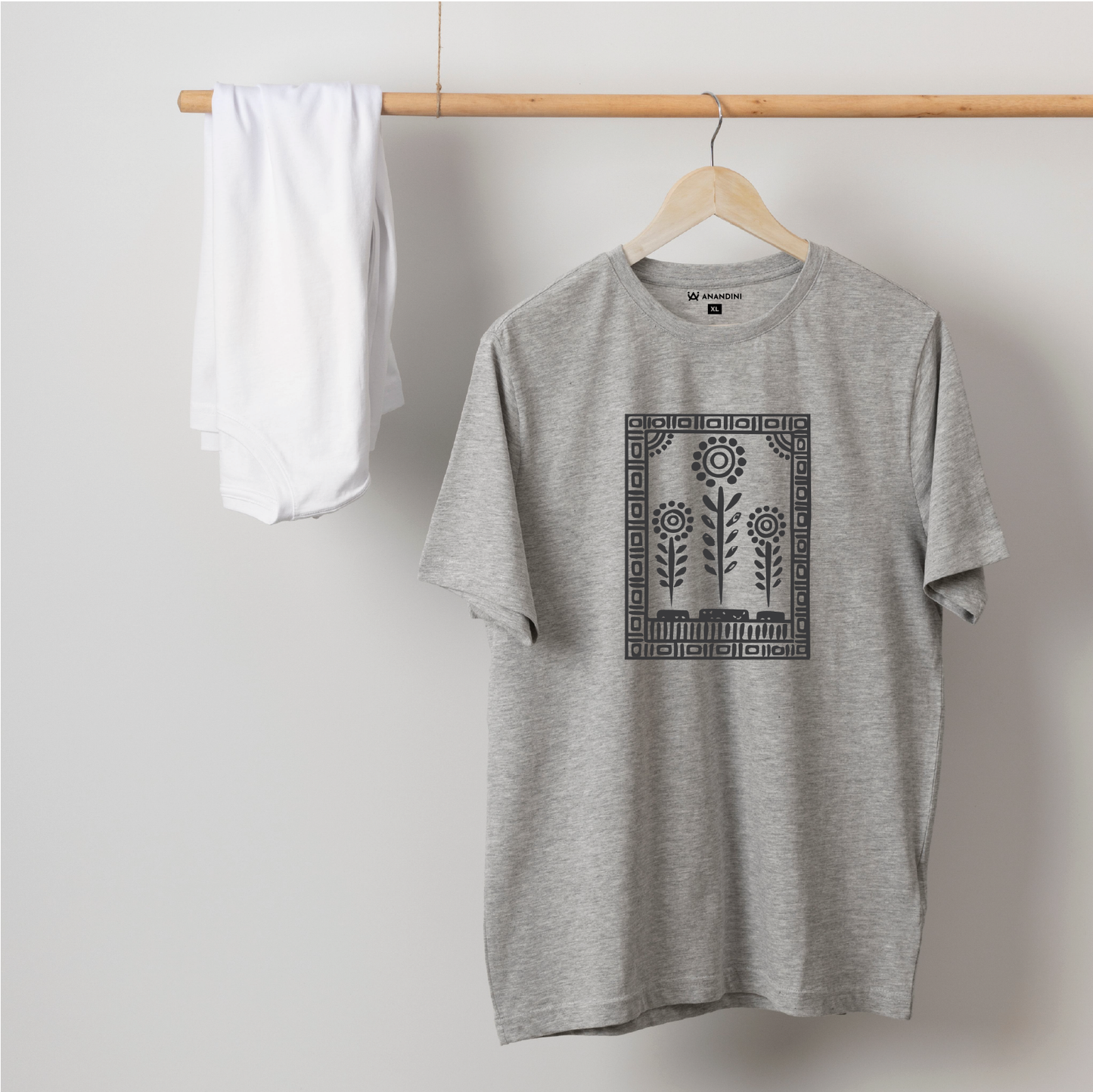 Combo Deal | Set of 3 | Shantiniketan #3 - Framed Art, Coffee Mug & Mens Printed 100% Cotton T-Shirt