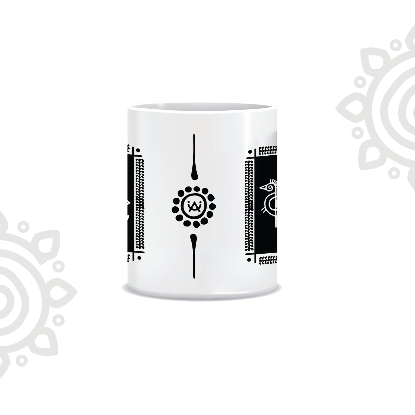 Shantiniketan | White Ceramic Coffee Mug | Style #3
