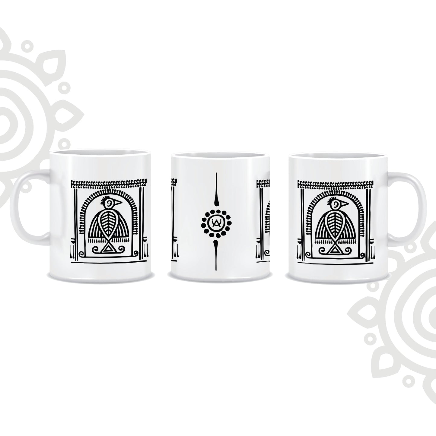Shantiniketan | White Ceramic Coffee Mug | Style #1