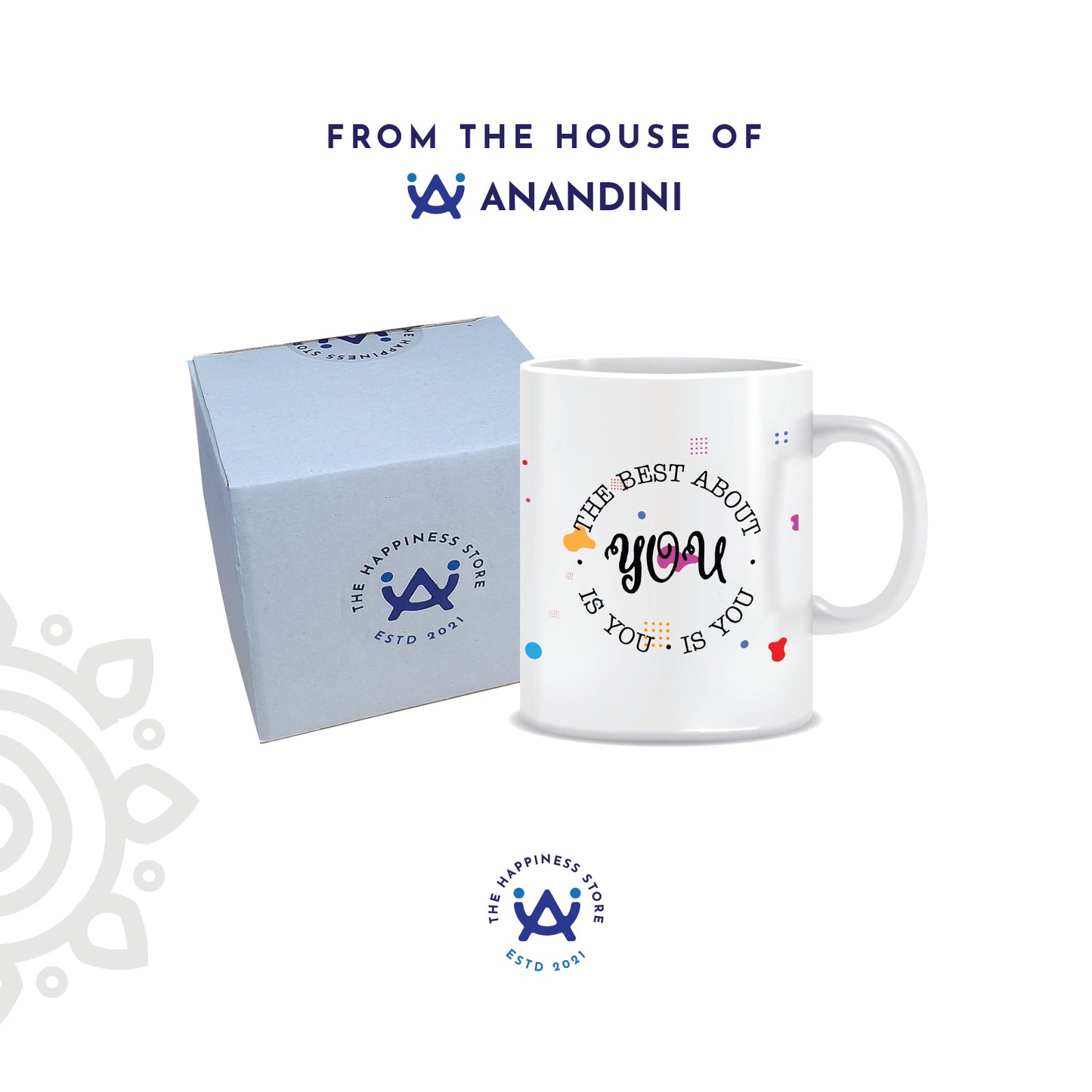 Best About You is You | White Ceramic Coffee Mug | Printed | Motivational | 325 ML | Pack of 1