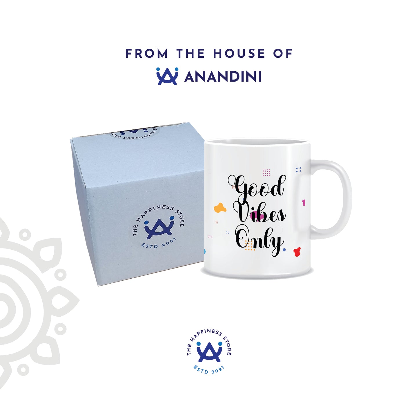 Good Vibes Only | White Ceramic Coffee Mug | Printed | Motivational | 325 ML | Pack of 1