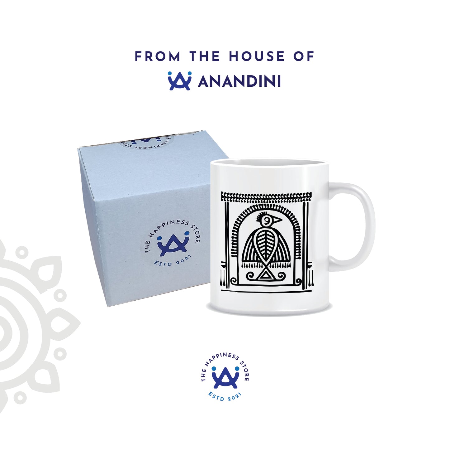 Shantiniketan | White Ceramic Coffee Mug | Style #1