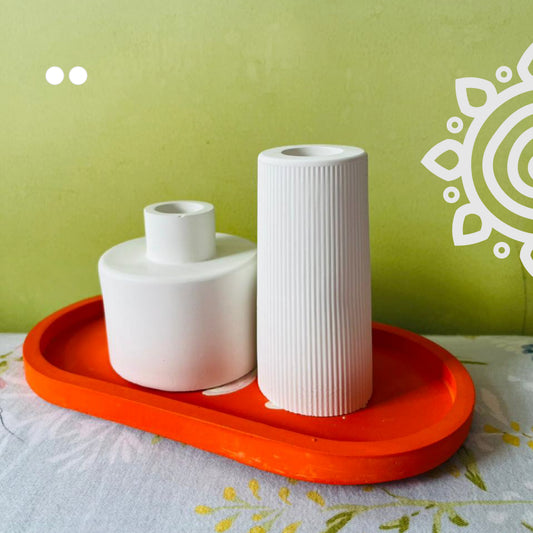 Decorative Mini Planter with Tray | Set of 2 | Style #1