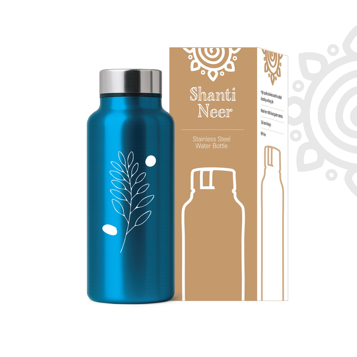Shanti Neer | Designer Stainless Steel Water Bottle | Style #16