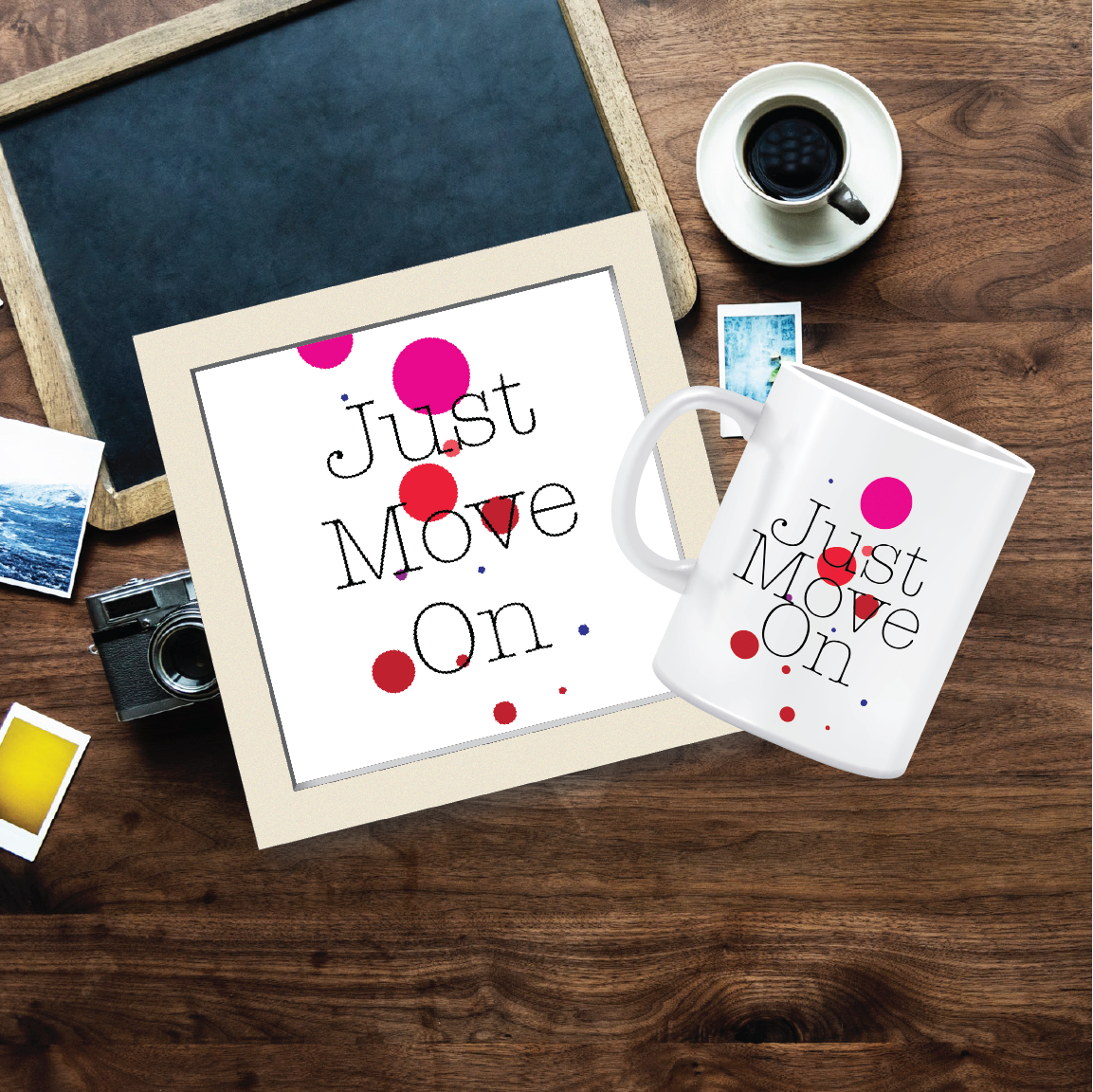 Just Move On | Combo Deal | Framed Wall Art - 1 and Printed Coffee Mug - 1