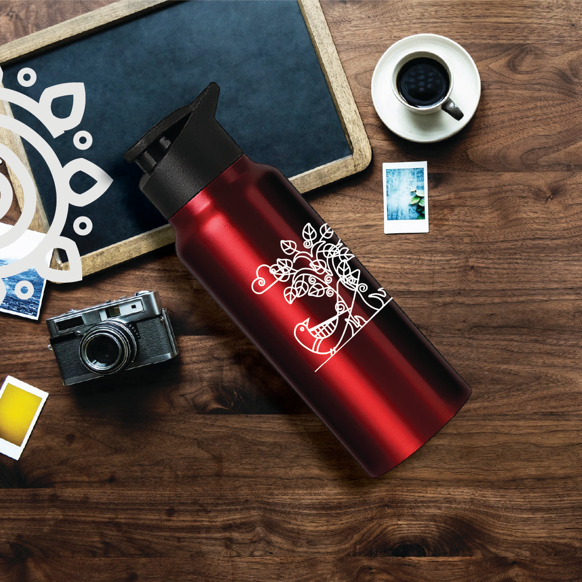 Shanti Neer | Designer Stainless Steel Water Bottle | Style #8