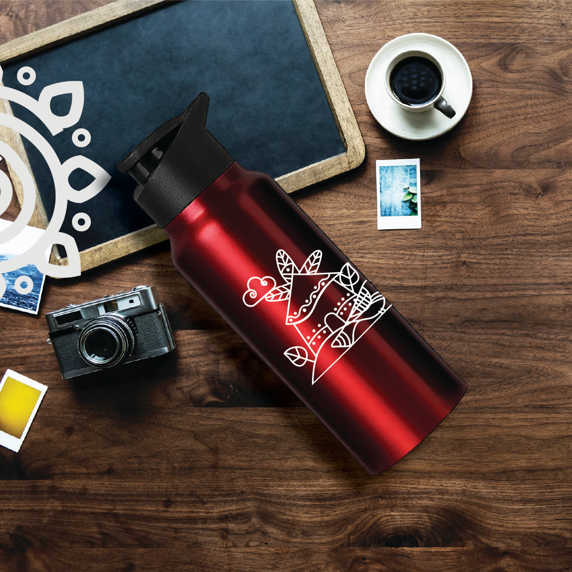 Shanti Neer | Designer Stainless Steel Water Bottle | Style #9