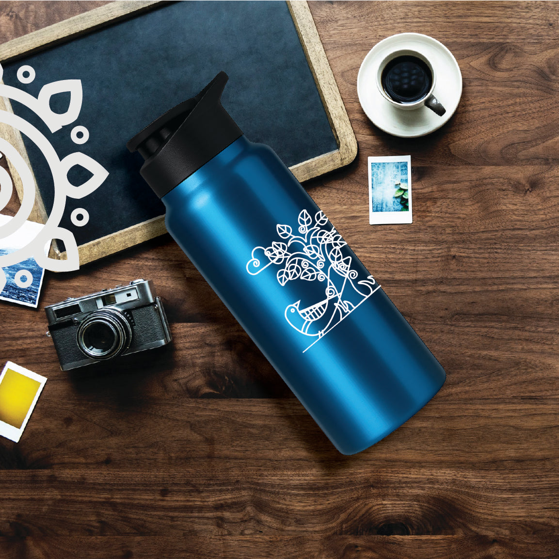 Shanti Neer | Designer Stainless Steel Water Bottle | Style #8