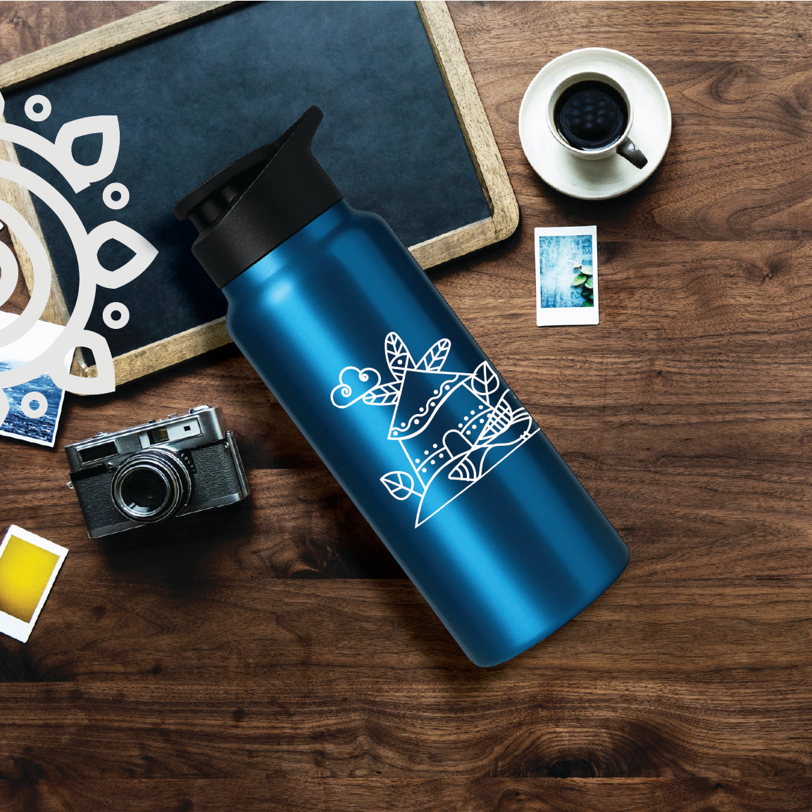 Shanti Neer | Designer Stainless Steel Water Bottle | Style #9