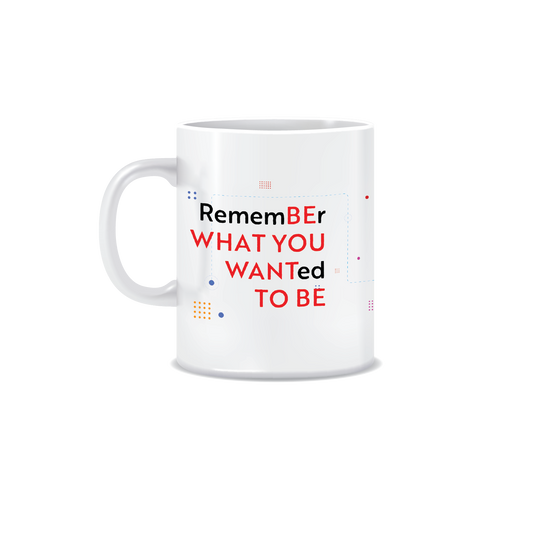 Be What You Want to Be | White Ceramic Coffee Mug | Printed | Motivational | 325 ML | Pack of 1