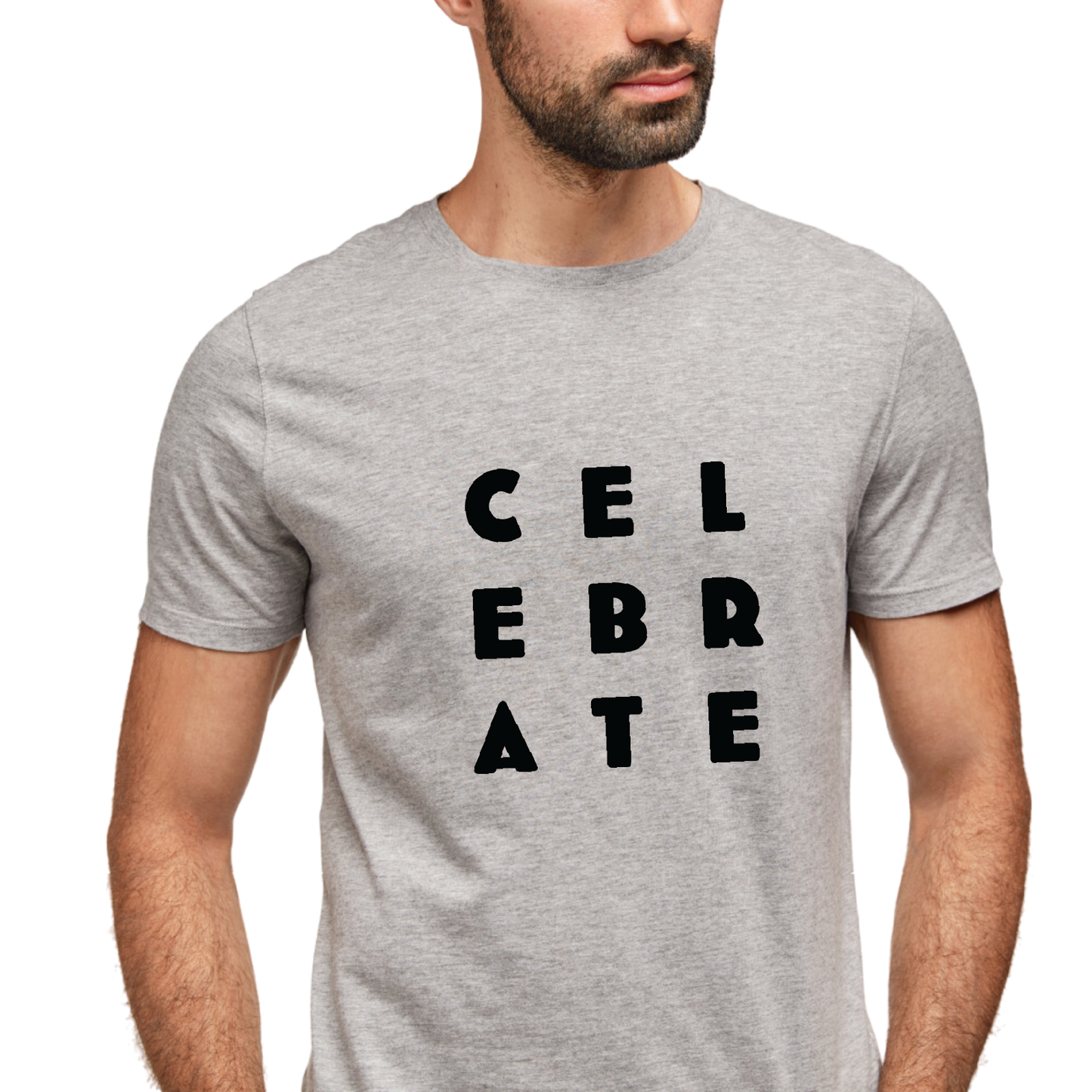 Mens Printed 100% Cotton T-Shirt - Celebrate