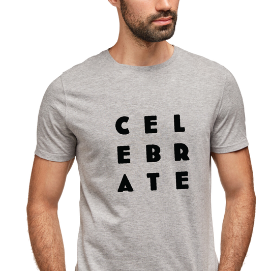 Mens Printed 100% Cotton T-Shirt - Celebrate