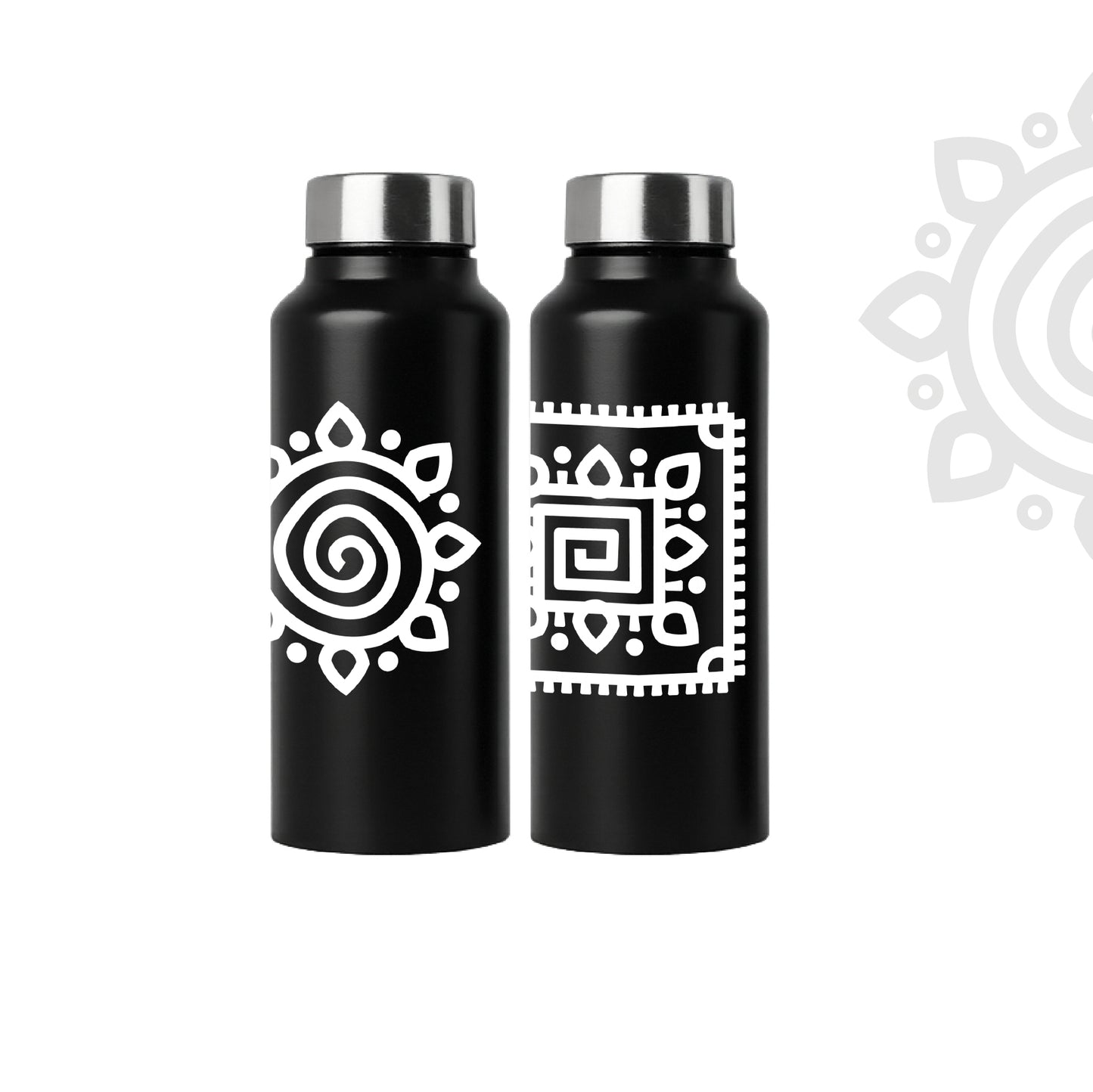Shanti Neer | Set of 2 | Designer Stainless Steel Water Bottle | Style #1 & #2
