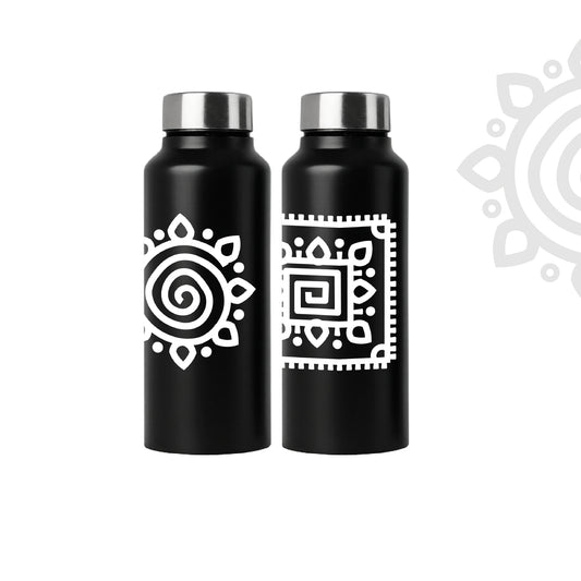 Shanti Neer | Set of 2 | Designer Stainless Steel Water Bottle | Style #1 & #2
