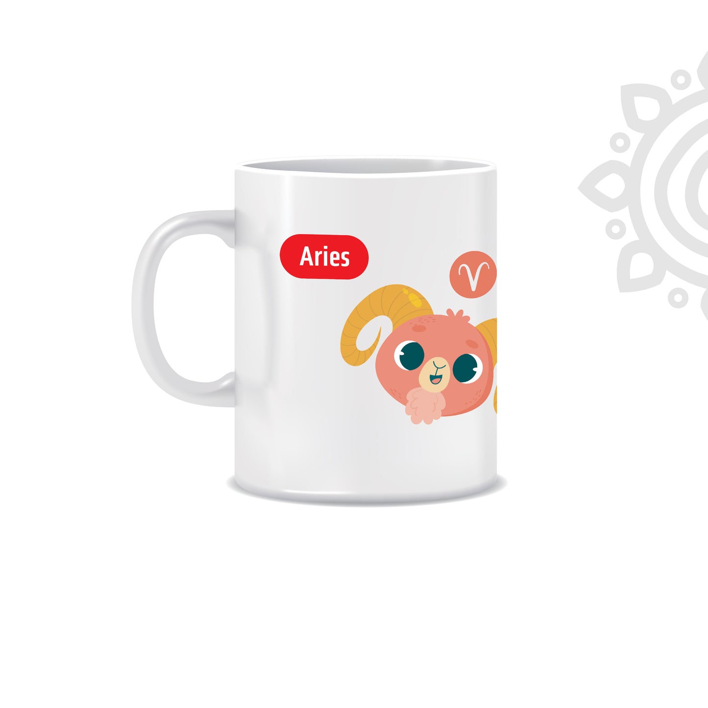 White Ceramic Coffee Mug | Zodiac Sign | Aries | 325 ML | Pack of 1