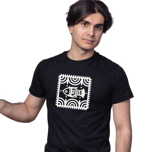 Alpona | Bengali Folk Art | Printed 100% Cotton Unisex T-Shirt - Style #2