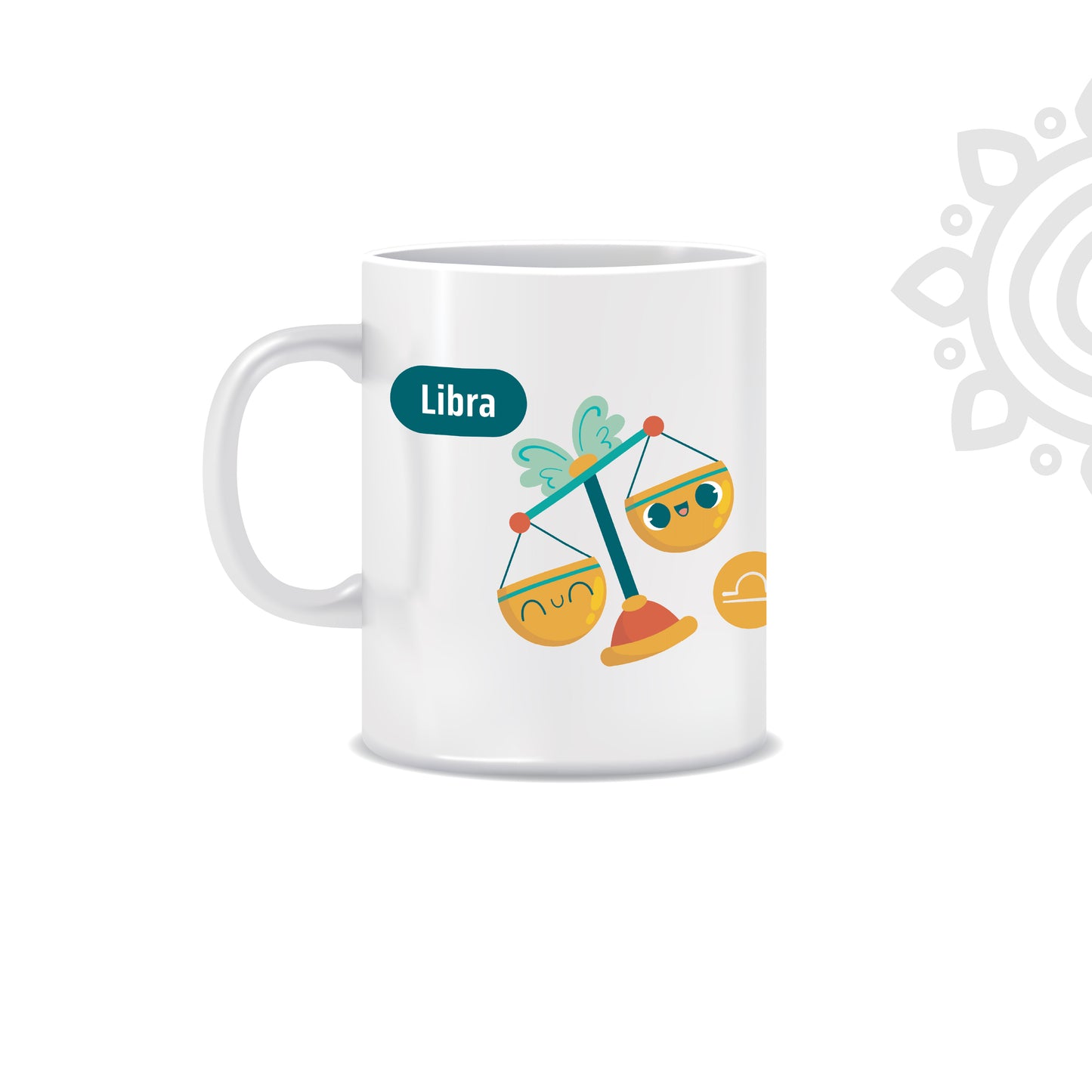 White Ceramic Coffee Mug | Zodiac Sign | Libra | 325 ML | Pack of 1