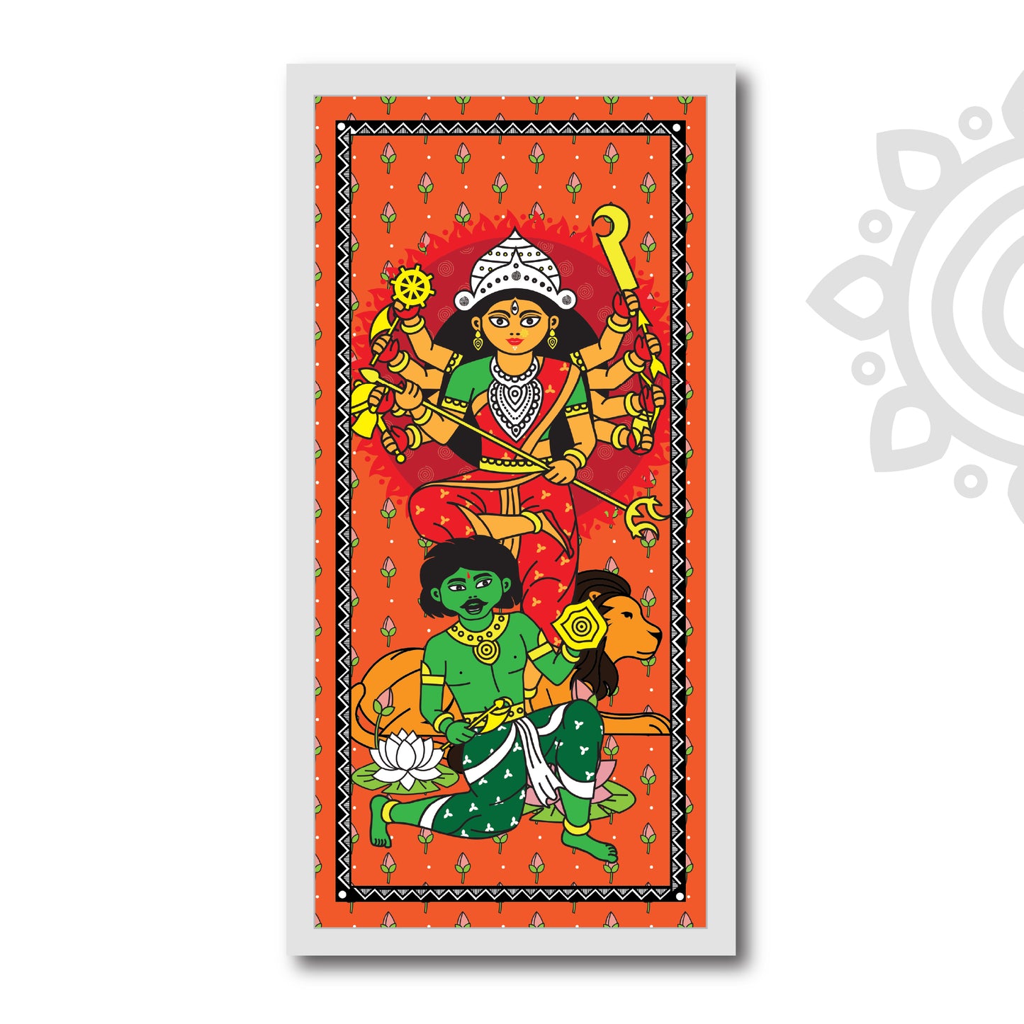 Durga Shundari | Style #2 | 8 X 17 Inch | Divine Wall Art for Home and Office