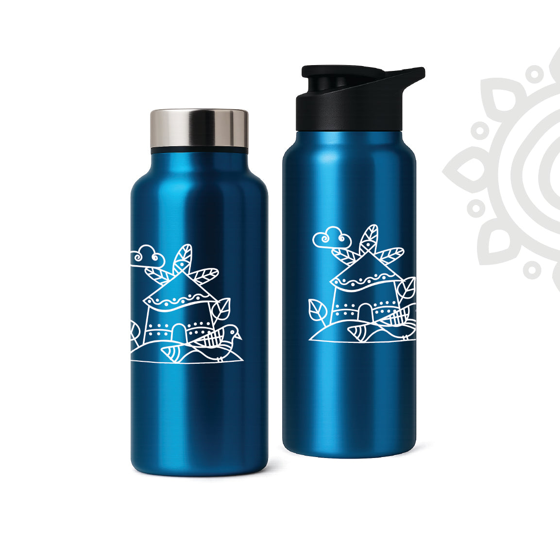 Shanti Neer | Designer Stainless Steel Water Bottle | Style #9