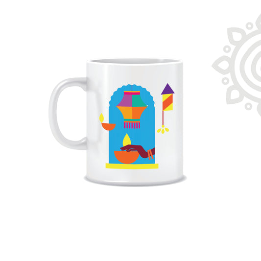 Deepawali Collection | Colorful Ceramic Coffee Mug | Style #3