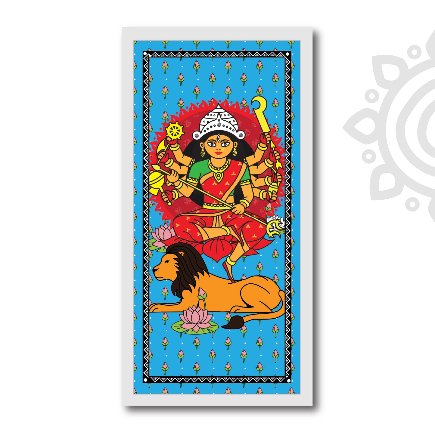 Durga Shundari | Style #3 | 8 X 17 Inch | Divine Wall Art for Home and Office