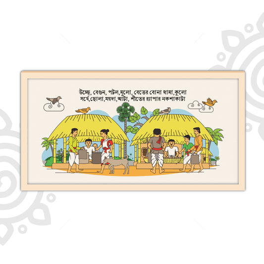 Pre-booking | Kumor Parar Gorur Gari | Style #3 | 10X20 Inch | Essence of Bengal | Wall Art for Home and Office Decoration