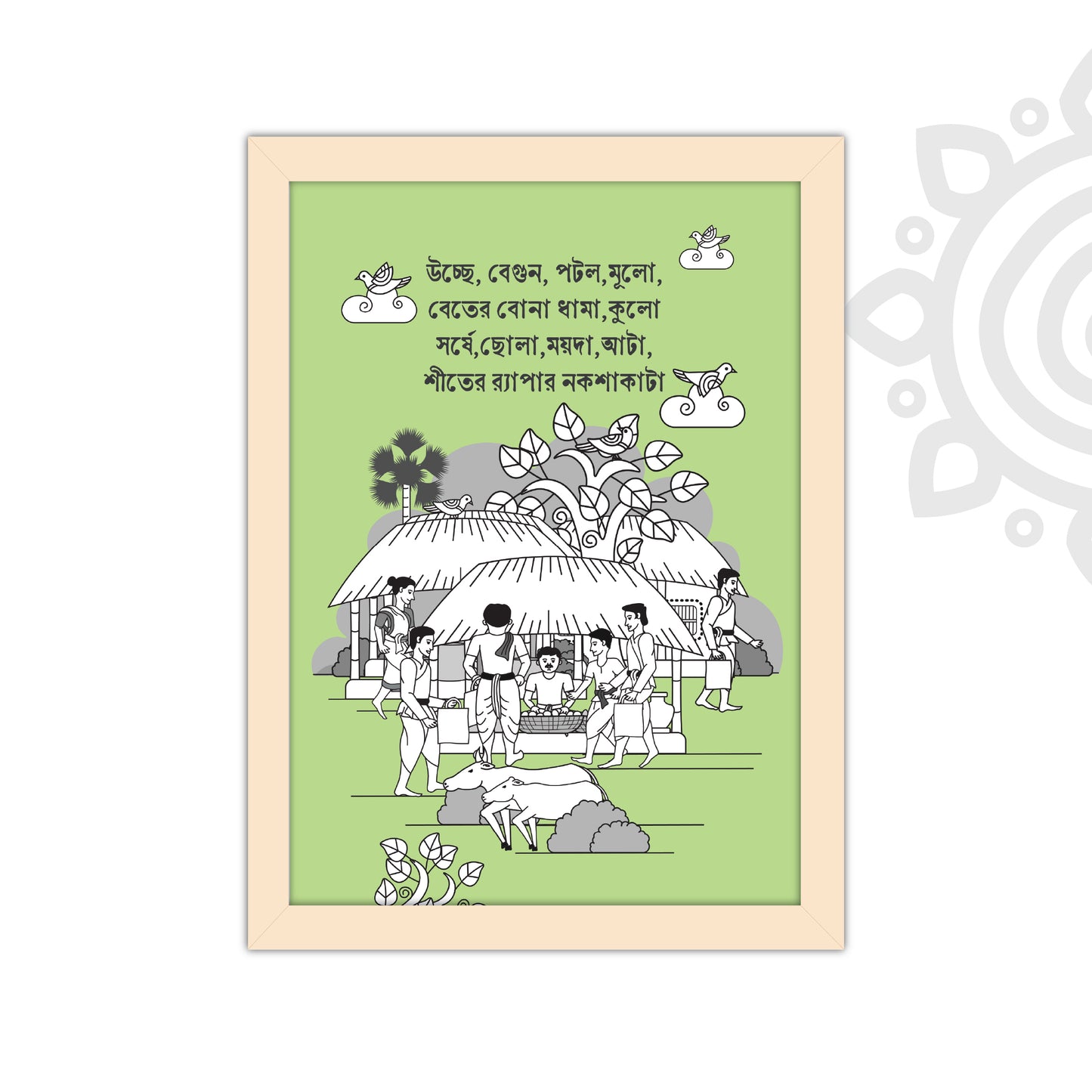 Pre-booking | Kumor Parar Gorur Gari | Style #3 | A3 Size | Essence of Bengal | Wall Art for Home and Office Decoration