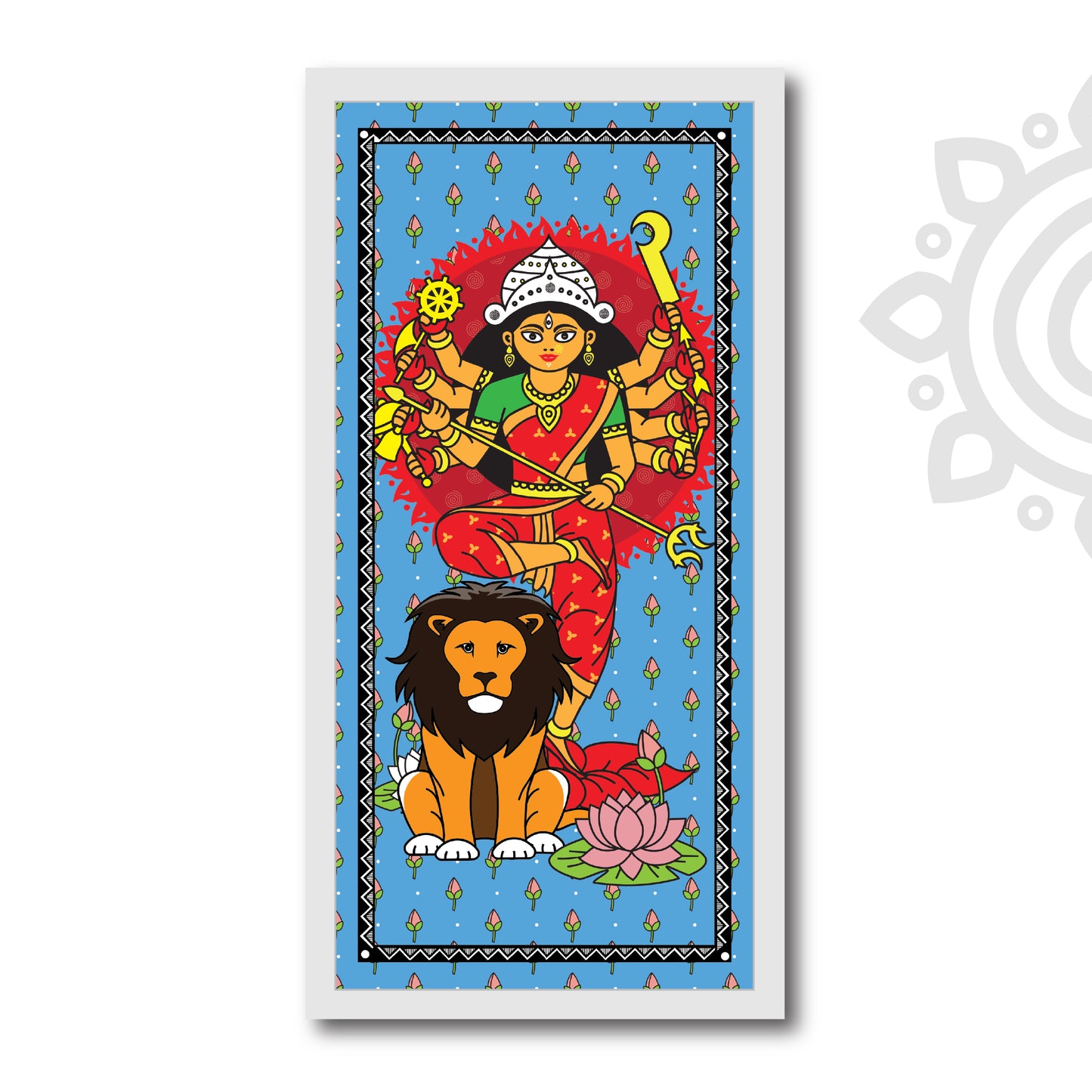 Durga Shundari | Style #1 | 8 X 17 Inch | Divine Wall Art for Home and Office