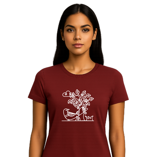 Alpona | Bengali Folk Art | Printed 100% Cotton Unisex T-Shirt - Style #10