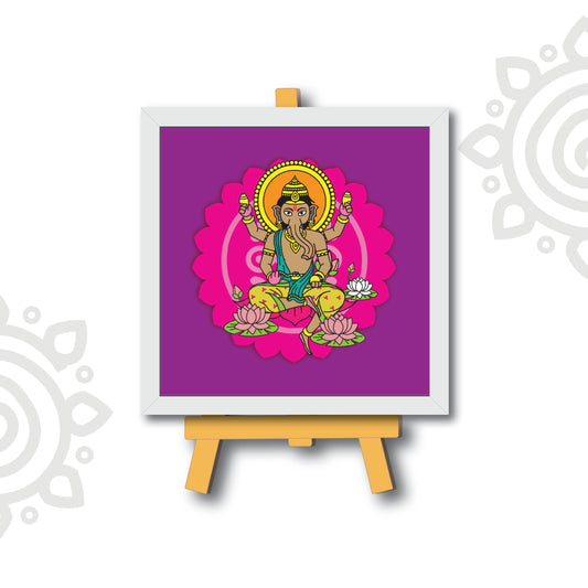 Deepawali Collection | 6X6 Inch | Style #4 | Colorful Framed Wall Art with Stand