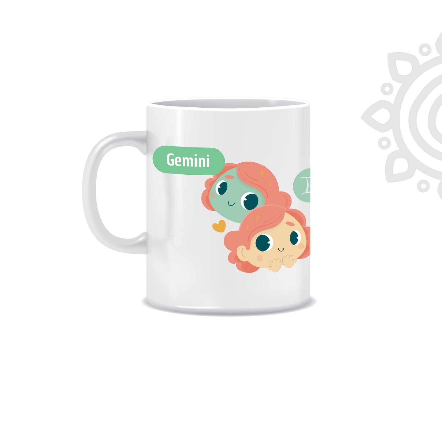 White Ceramic Coffee Mug | Zodiac Sign | Gemini | 325 ML | Pack of 1