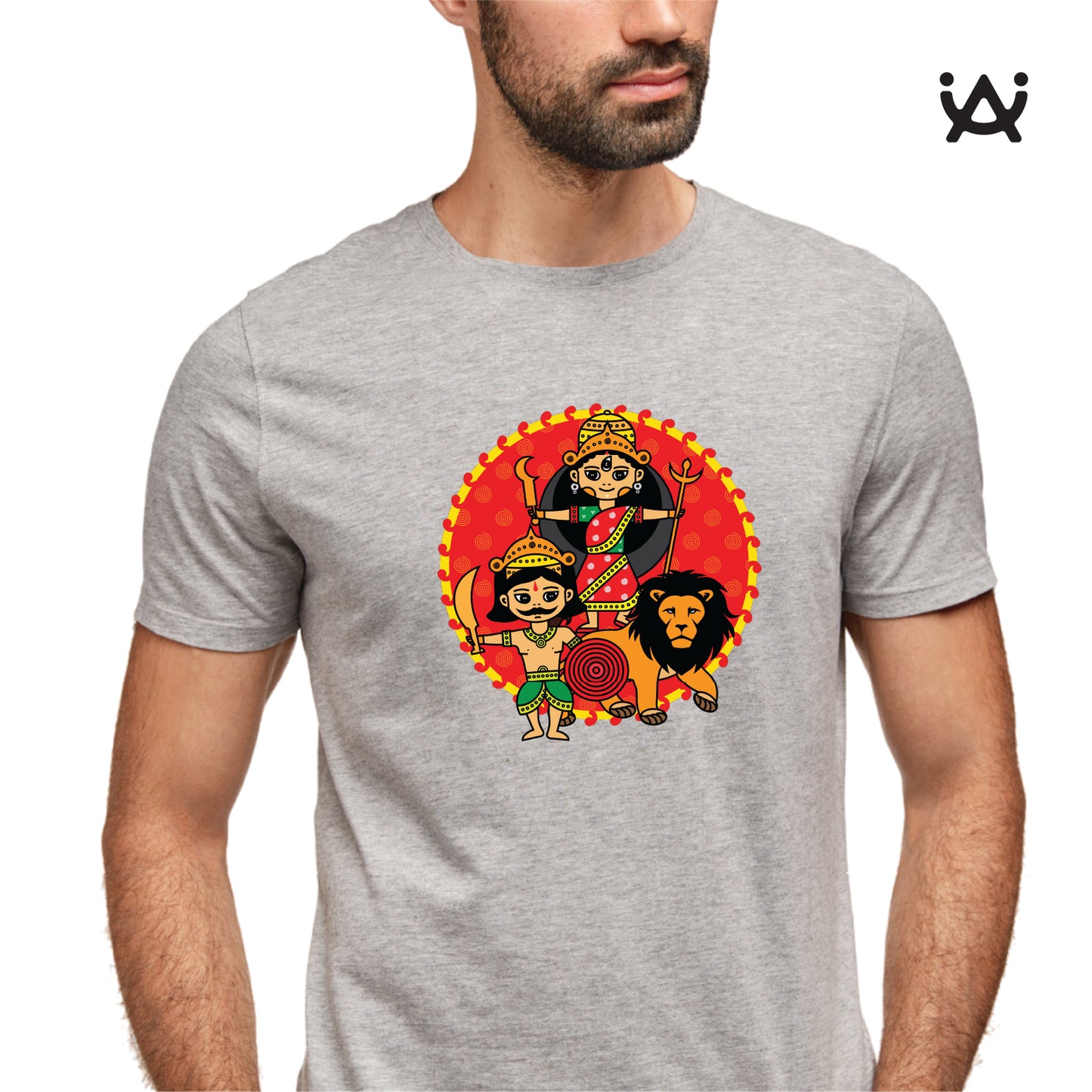 Combo Deal | Set of 3 | Durga - Framed Art, Coffee Mug & Mens Printed 100% Cotton T-Shirt