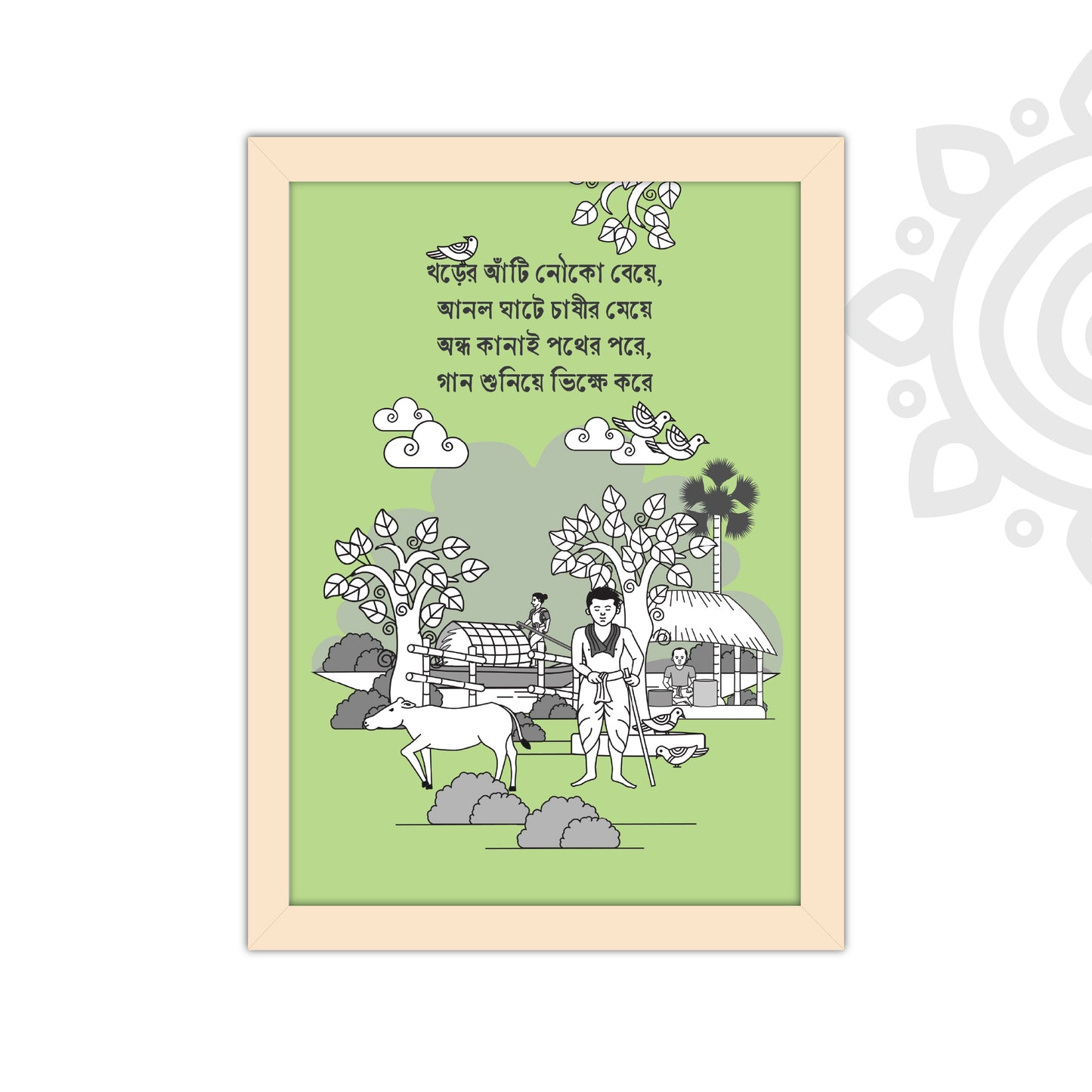 Pre-booking | Kumor Parar Gorur Gari | Style #5 | A3 Size | Essence of Bengal | Wall Art for Home and Office Decoration