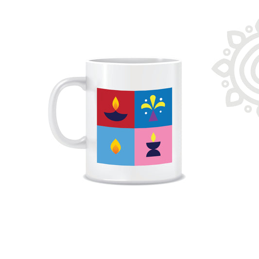 Deepawali Collection | Colorful Ceramic Coffee Mug | Style #6