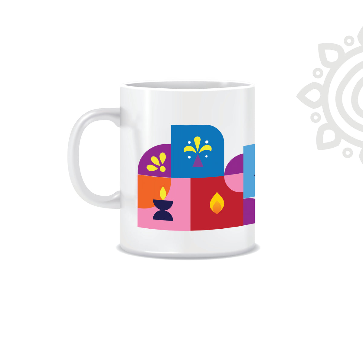 Deepawali Collection | Colorful Ceramic Coffee Mug | Style #7
