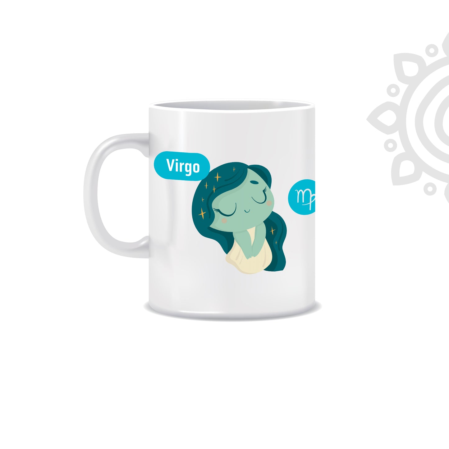 White Ceramic Coffee Mug | Zodiac Sign | Virgo | 325 ML | Pack of 1