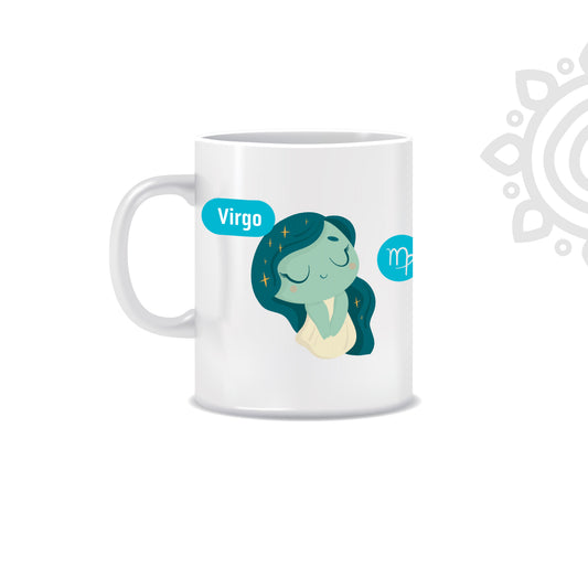 White Ceramic Coffee Mug | Zodiac Sign | Virgo | 325 ML | Pack of 1