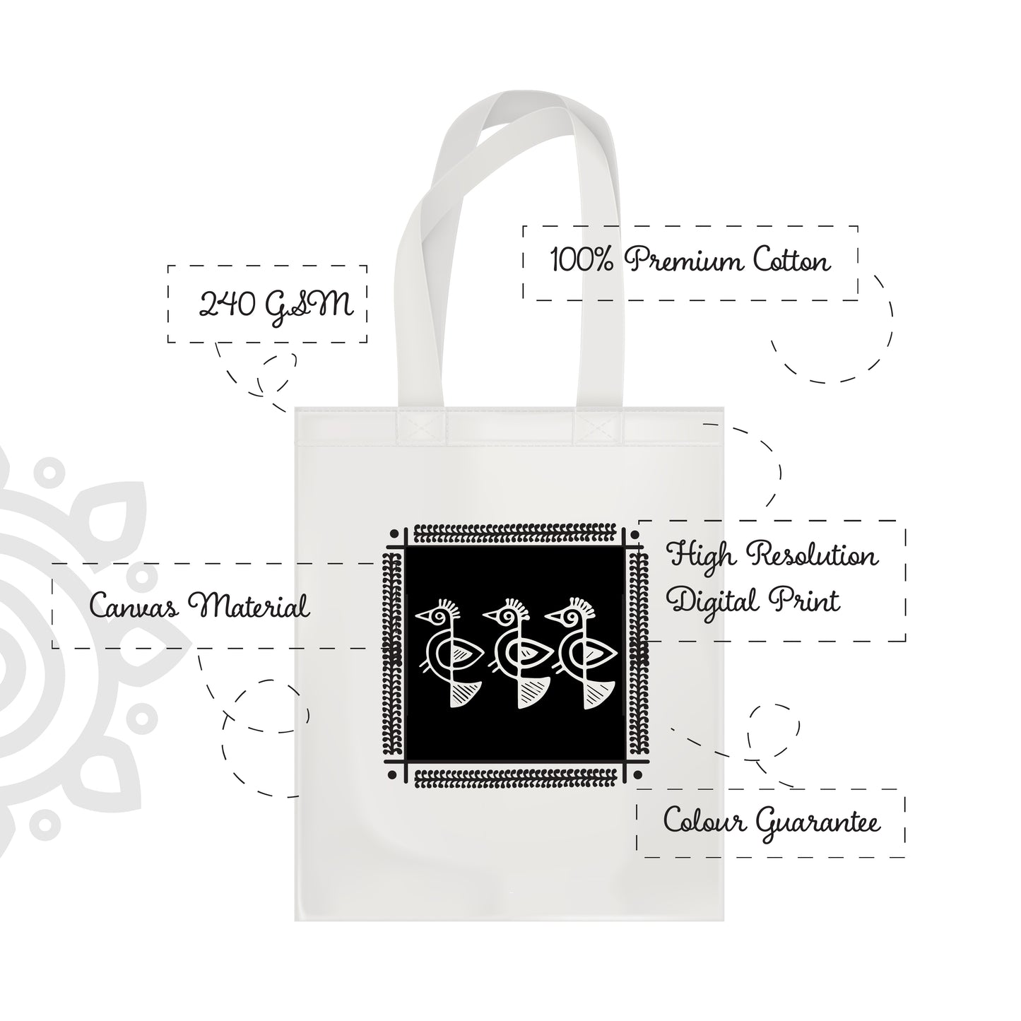 Cotton Canvas Tote Bag - 14"X16" - Style #11