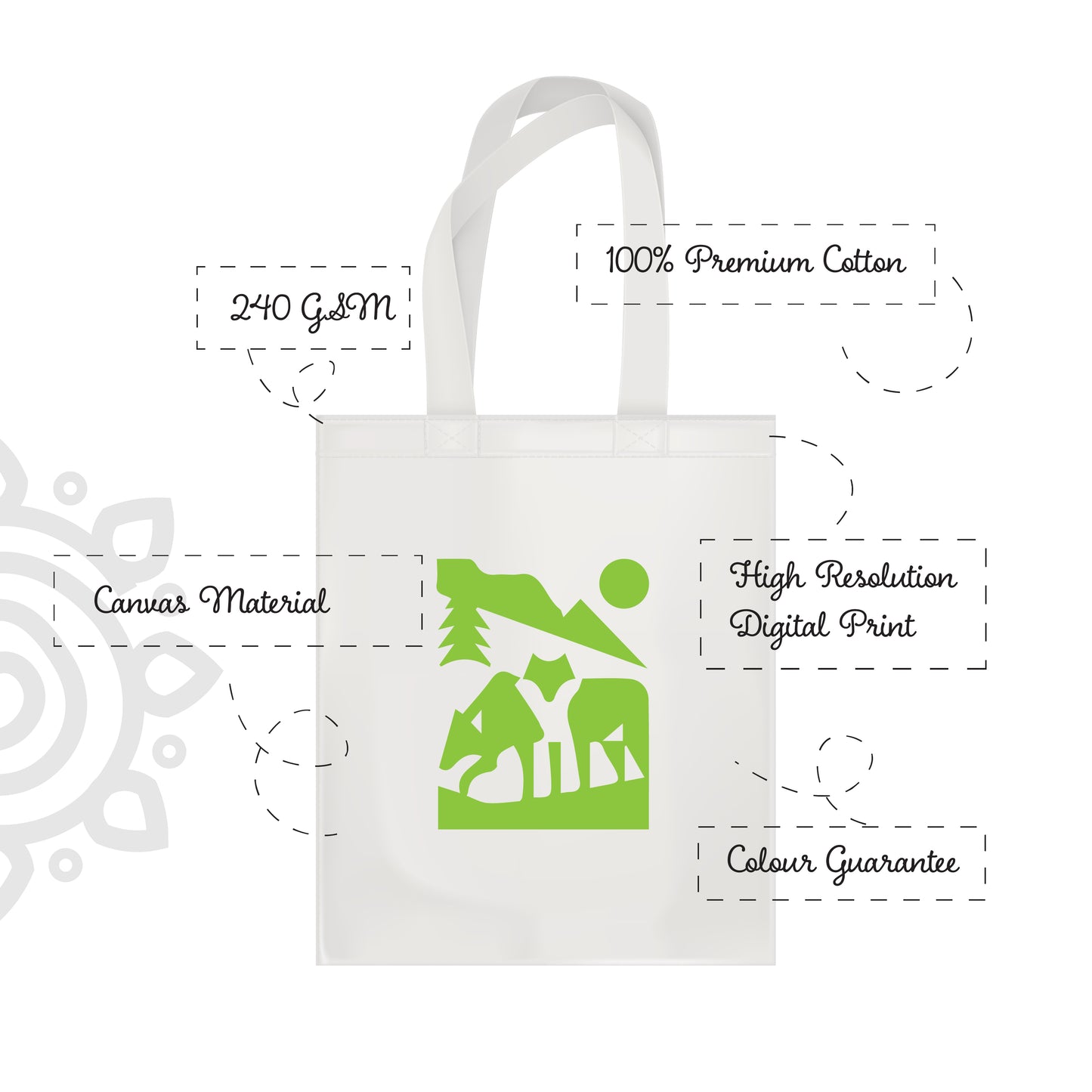 Cotton Canvas Tote Bag - 14"X16" - Style #20
