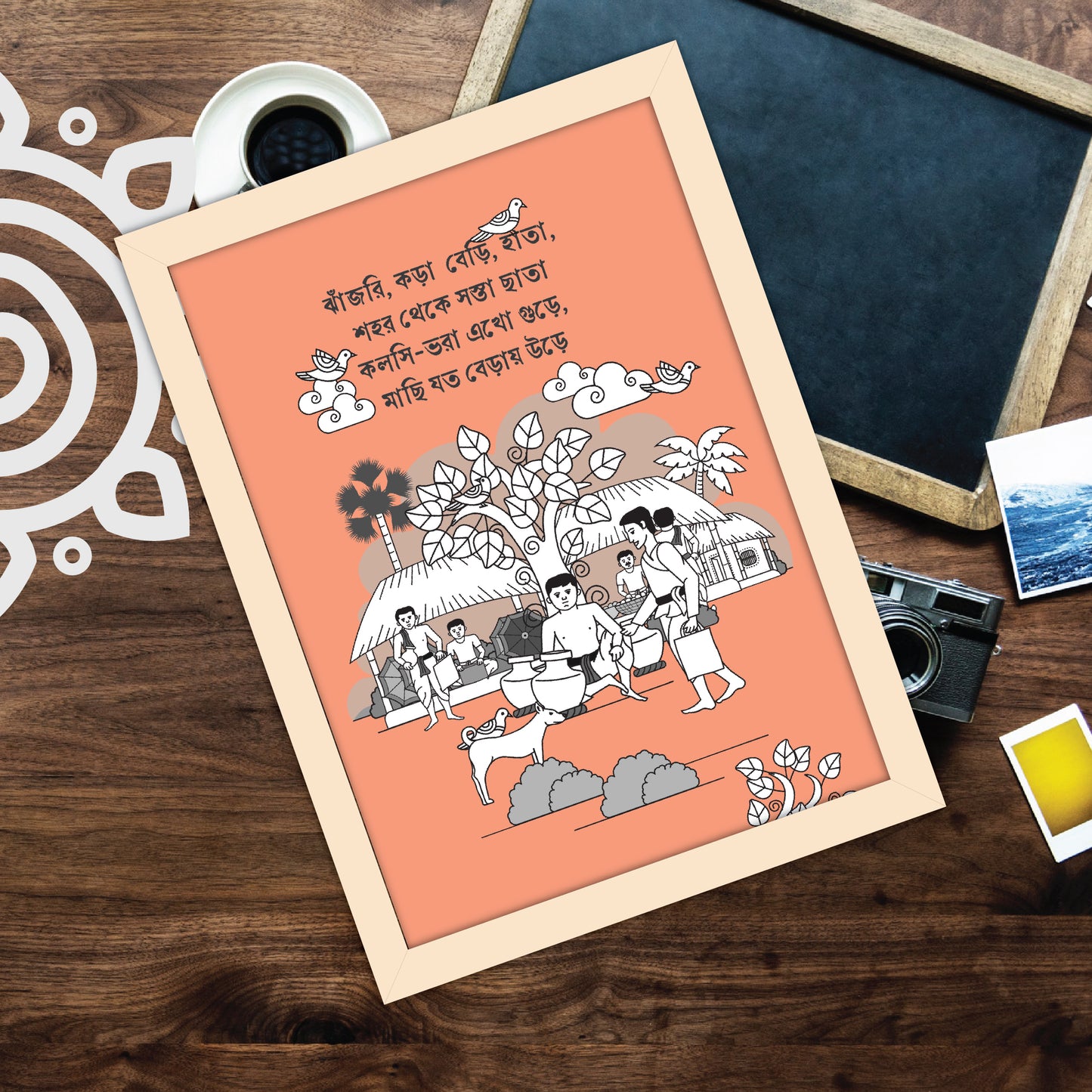 Pre-booking | Kumor Parar Gorur Gari | Style #4 | A3 Size | Essence of Bengal | Wall Art for Home and Office Decoration