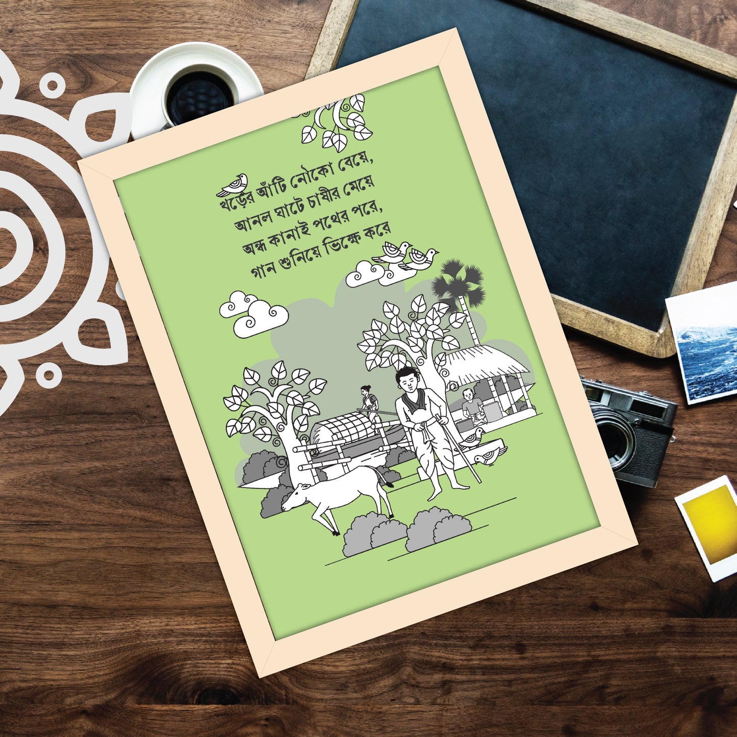Pre-booking | Kumor Parar Gorur Gari | Style #5 | A3 Size | Essence of Bengal | Wall Art for Home and Office Decoration