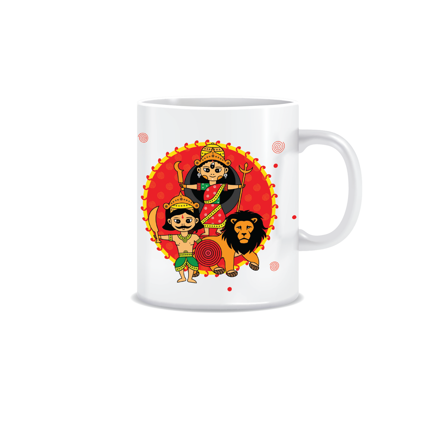 Combo Deal | Set of 3 | Durga - Framed Art, Coffee Mug & Mens Printed 100% Cotton T-Shirt