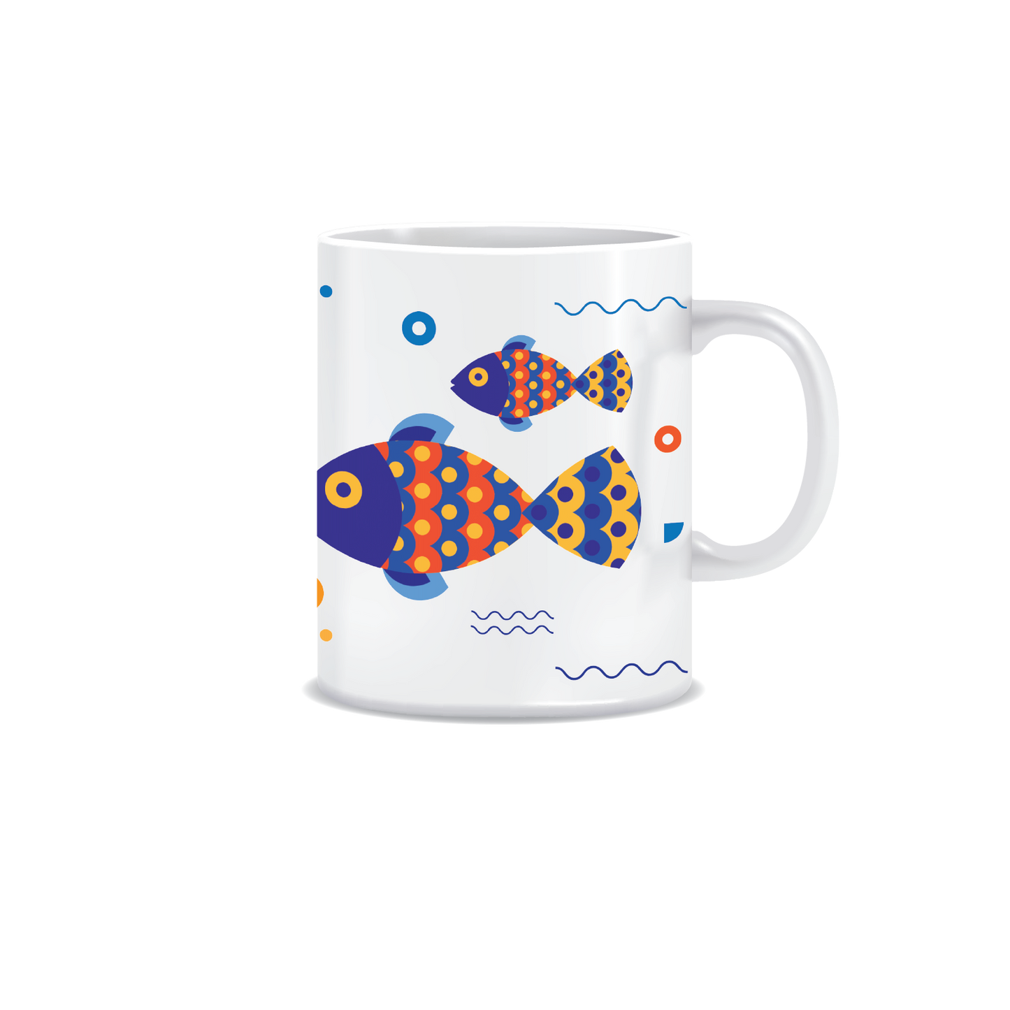 Combo Deal | Set of 3 | Fish Family - Framed Art, Coffee Mug & Mens Printed 100% Cotton T-Shirt