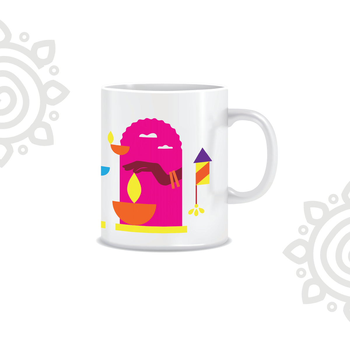 Deepawali Collection | Colorful Ceramic Coffee Mug | Style #13